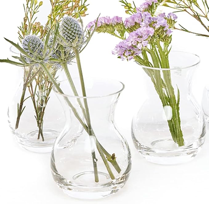 CHIVE ‘George’ Glass Bottle Flower Vases — Set of 6 — Small, Elegant Clear - Image 2