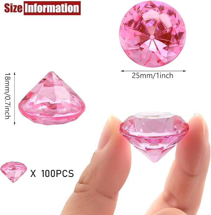 100 PCS Acrylic Diamond Gems, Arts & Crafts, Birthday Decorations - Image 2