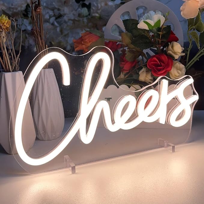 Cheers Table Number Neon Sign Desk Lamp Night Light Wedding Letter LED Neon - Image 2