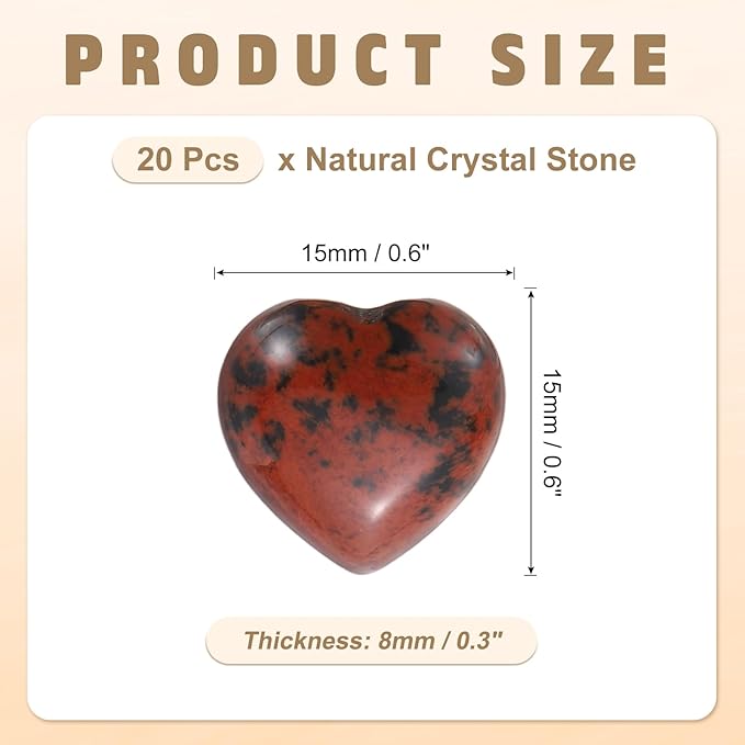 PATIKIL 20 Pcs Natural Heart Shaped Crystal Stone, 0.6 Inch Mini Polished Love - Image 2