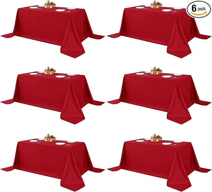 Fitable Red Rectangle Table Clothes, 6 Pack by Fitable