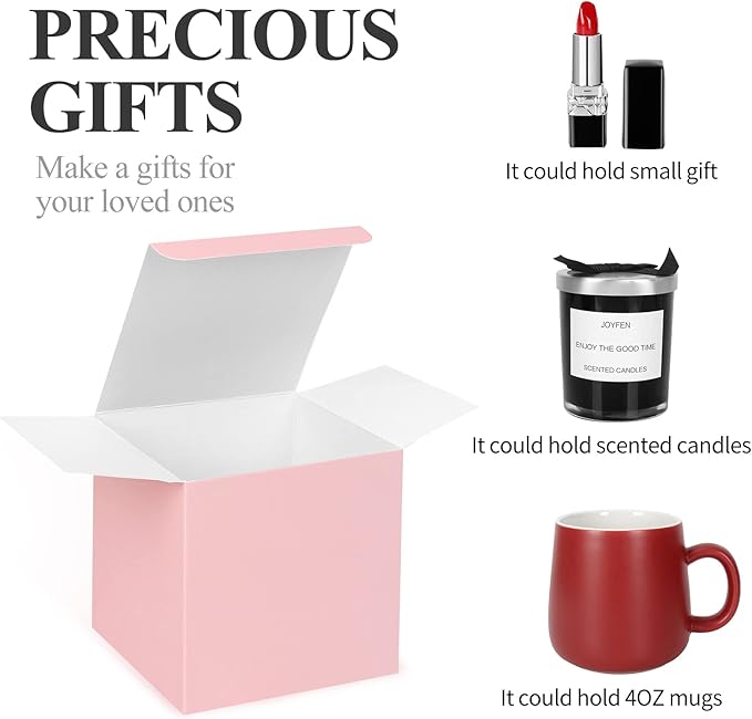 COTOPHER Small Gift Boxes 100 Pack 4x4x4 inches Pink Gift Boxes - Image 3