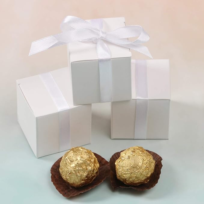 COTOPHER 100pcs Wedding Favor Boxes, Paper Gift Boxes 3x3x3 Inches Small Gift - Image 5