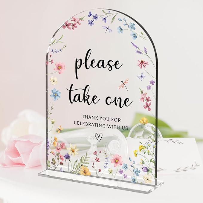 Wedding Sign Decor, Please Take One Sign, 5x7 Inch Arch Acrylic, Wedding Sign - Image 4