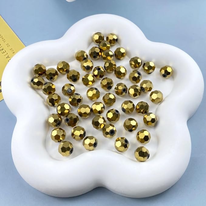 100 PCS 8mm Crystal Glass Beads Round Multiple Faceted Loose Spacer Glass Beads - Image 6