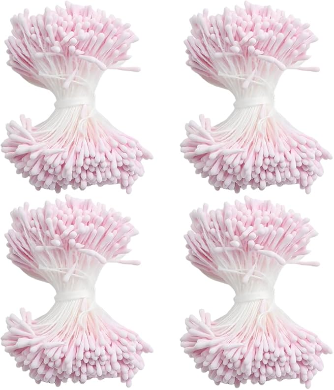 HAHIYO 700Pcs 2mm Light Pink Matte Double Head Flower Stamen Pistil by HAHIYO