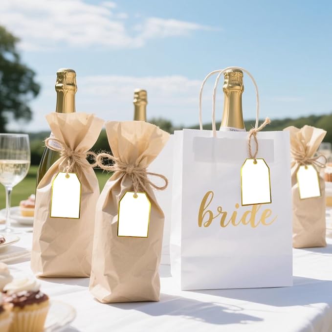 100Pcs Gold Gift Tags with String Attached Foil Gold Frame Large White Paper - Image 4