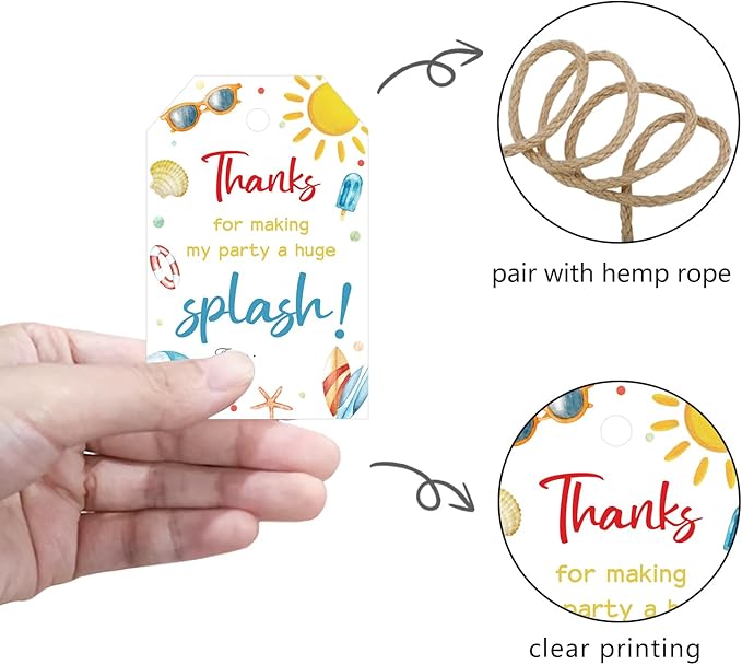 50pcs Summer Beach Thank You Tags - Image 3