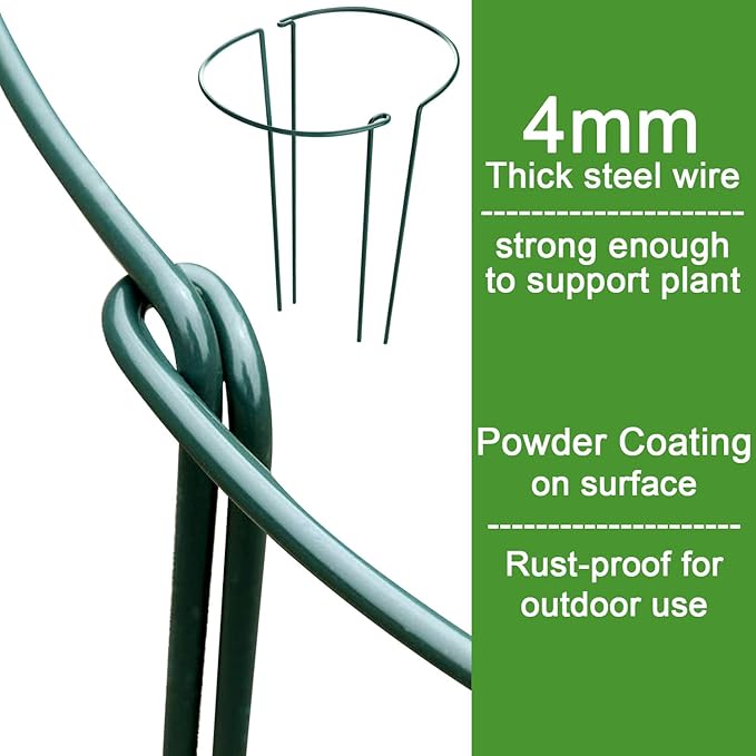 HiGift 16 Pack Plant Support Stakes, Half Round Metal Garden Plant Stake Indoor - Image 2
