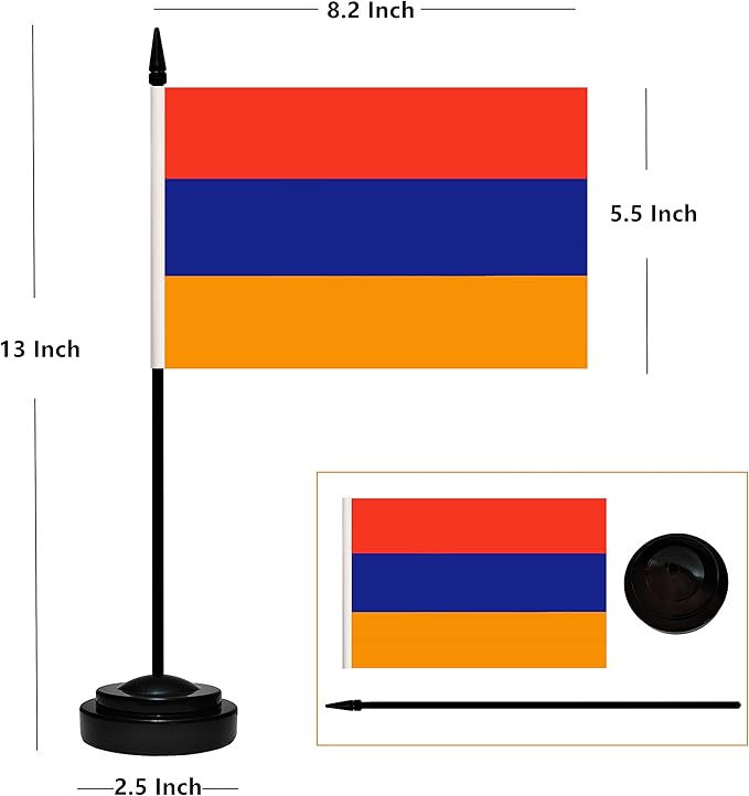 12 Pack Armenia Desk Flags Set, Armenian Small Mini Table Office Flags - Image 2