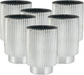 Serene Spaces Living Silver Ribbed Pedestal Glass Votive Holder, Table by SereneSpacesLiving