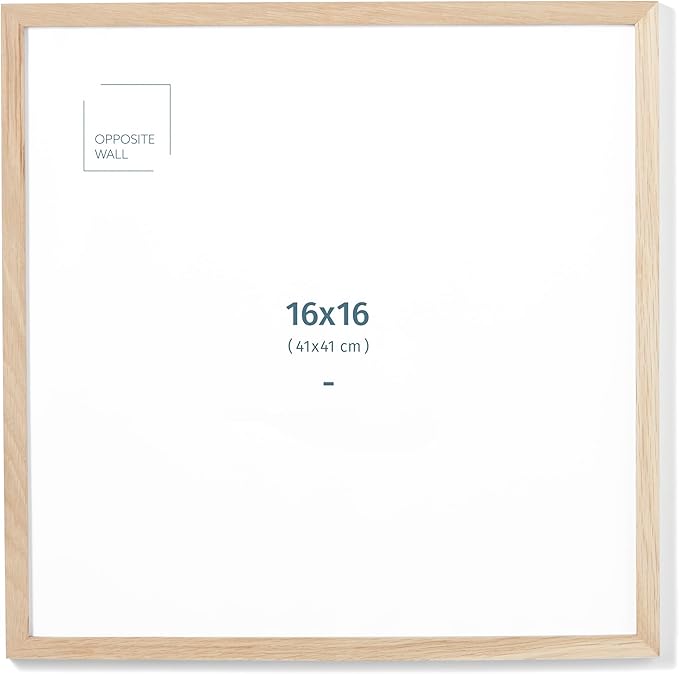 Opposite Wall - 16x16 in - Natural Solid Oak Wood Picture Frame - Lightweight by OppositeWall
