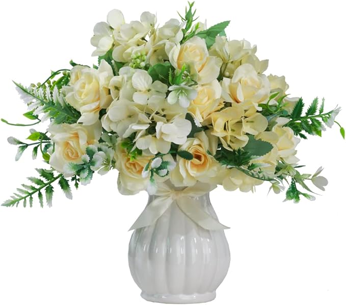 LESING Artificial Rose Silk Hydrangea Flowers Bouquets by LESING