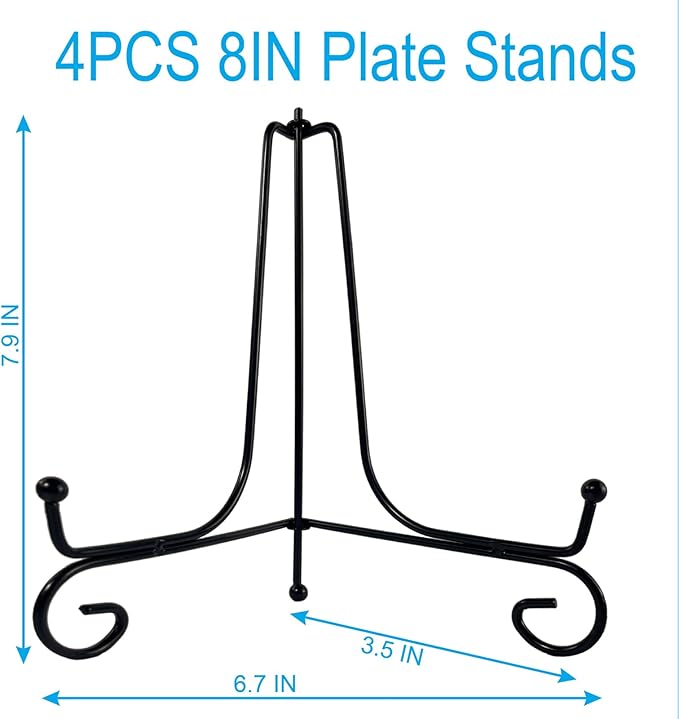 4PCS Premium Black Iron Plate Stands - Image 2