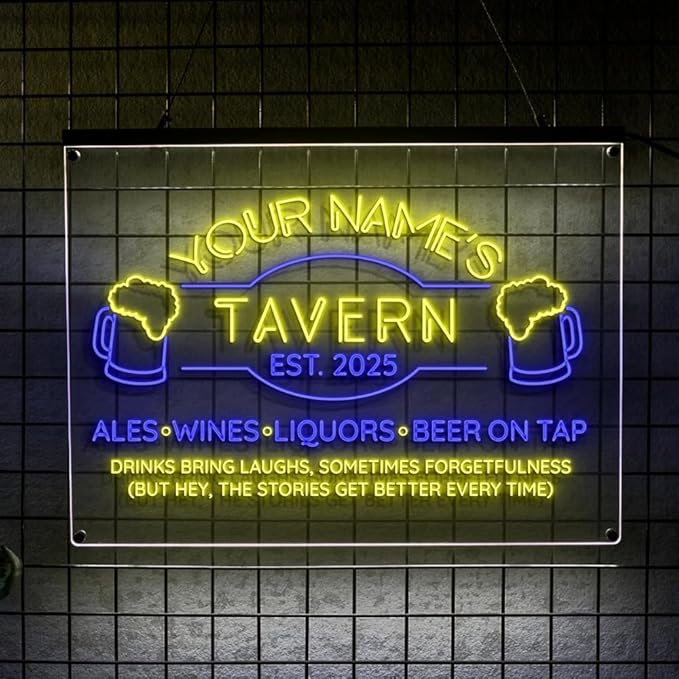 Custom Bar Neon Sign Beer Home Bar Lights Man Cave Acrylic Table LED by LULMicaLedSign