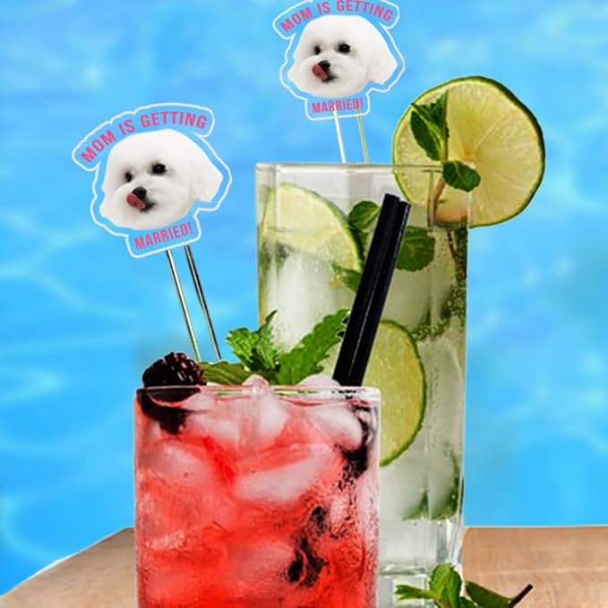 Custom 50 Pcs Double-Sided Wedding Pet Stir Sticks, Personalized Dog Cat Stir - Image 6