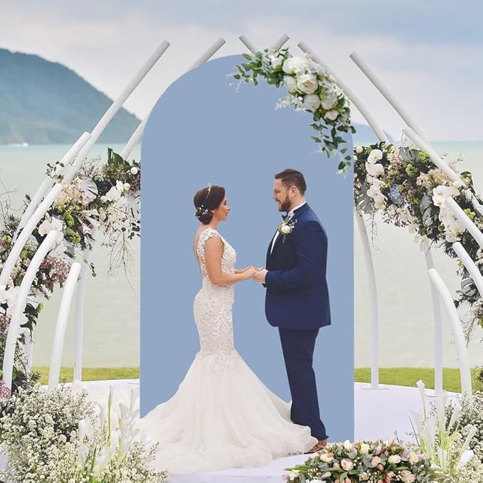 Wedding Arch Cover Dusty Blue Arches Stand Covers 7.2FT Arch-Backdrop-Cover - Image 4