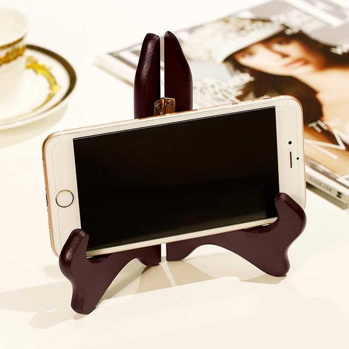 Tatuo 4 Packs Wooden Display Stand Decorative Plate Stands - Image 4