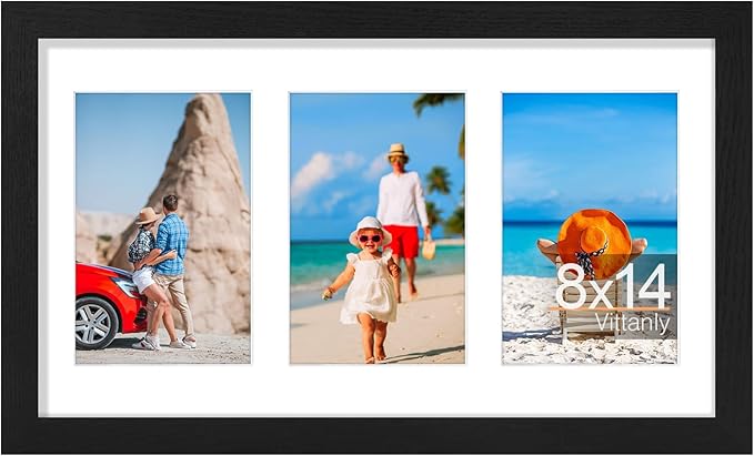 Vittanly 8x14 Picture Frames Collage, Displays 3Pcs 4x6 Pictures by Vittanly