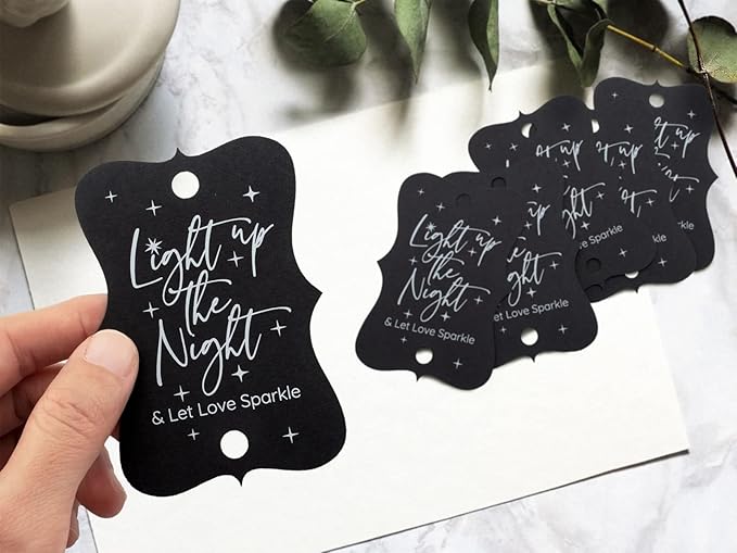 Summer-Ray 50pcs Light up The Night & Let Love Sparkle Wedding Sparkler Tags - Image 3