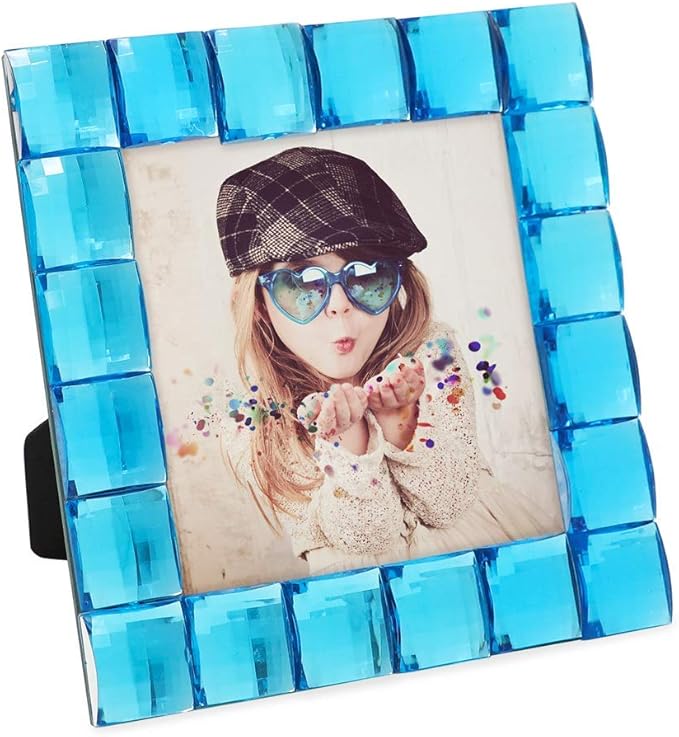 Isaac Jacobs Decorative Sparkling Turquoise Jewel Picture Frame, Photo Display - Image 5