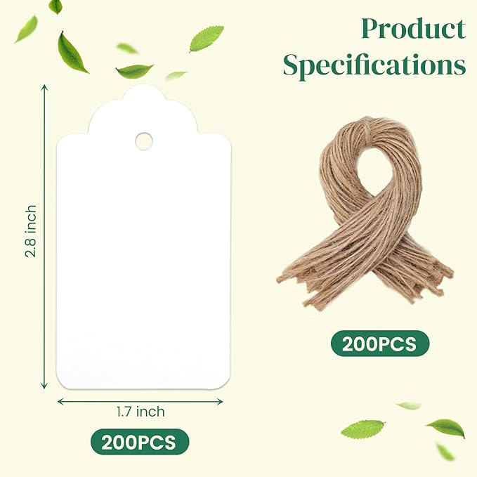 SallyFashion 200PCS Gift Tags, 2.8×1.7 Inch Hang Tags - Image 4
