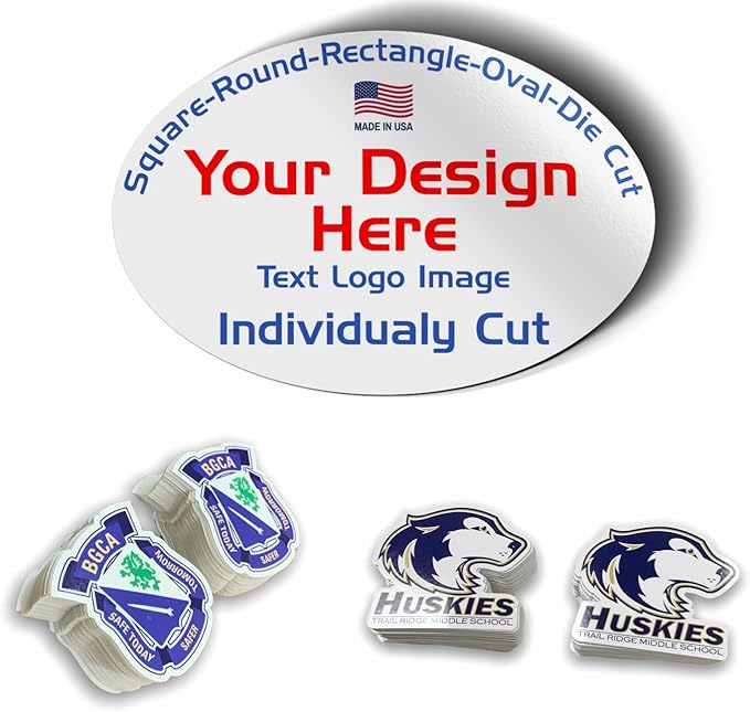 Avgrafx Personalized Die Cut Individual Vinyl Stickers Labels, Waterproof by avgrafx