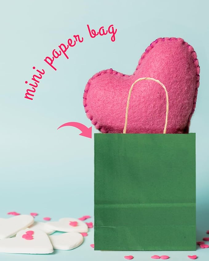 Bakepacker 100 Pcs Deep Green Mini Paper Gift Bags - Image 6