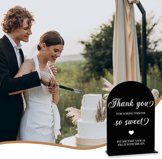 Black Candy Bar Sign, Dessert Table Sign, Wedding Engagement Bridal Shower - Image 5