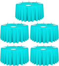 LTC LINENS 5 Pack 120 Inch Round Tablecloth Turquoise by LTCLINENS