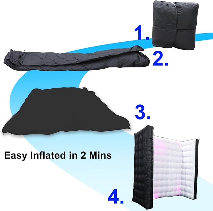 Black Inflatable Photo Booth Wall Background Straight Wall Background Party - Image 3