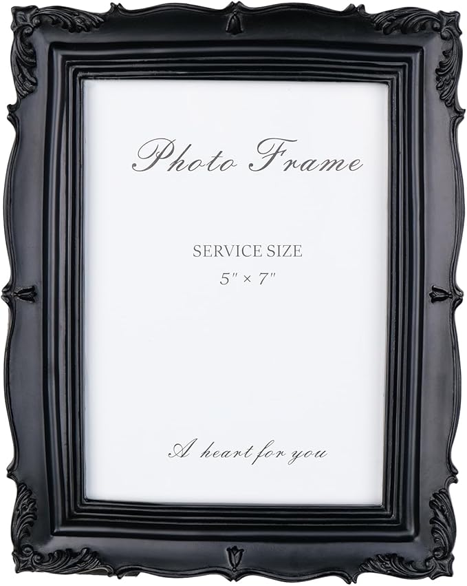 Cuspin Vintage 5x7 Picture Frame Black, Handmade Resin Frame - Image 8