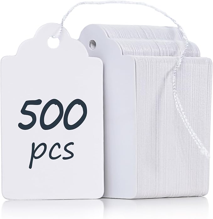 Uniclife 500 Pcs Writable Price Labels 1.8 Inch White Marking Tags by UnicLife