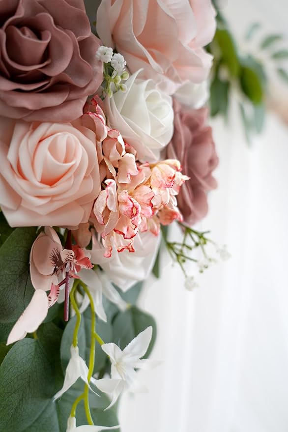 Dusty Rose Artificial Wedding Arch Flowers Kit - Image 8