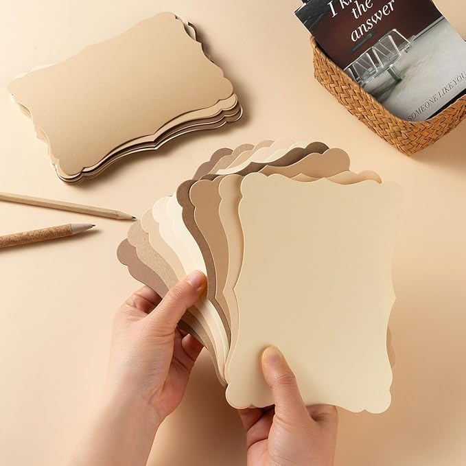 50 Pack Blank Kraft Cards Cardstock Thick Paper Brown Greeting Cards - Image 4