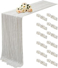 White 12 Pack Cheesecloth Table Runner 120 Inch 10 FT Boho Rustic Gauze by RRBXIA