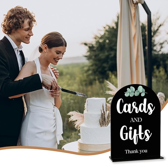 Black Cards and Gifts Sign for Wedding, Wedding Engagement Bridal Shower Baby - Image 5