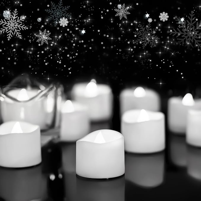 Homemory Cool White Flameless LED Tea Lights Candles, 200+Hour Battery Operated by Homemory