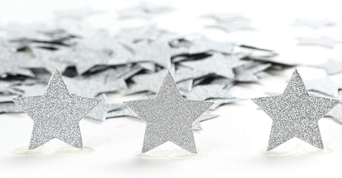 MOWO Glitter Star Confetti Wedding Party Decor and Table Decor 1.2’’ in Diameter - Image 2