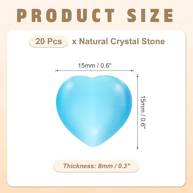 PATIKIL 20 Pcs Natural Heart Shaped Crystal Stone, 0.6 Inch Mini Polished Love - Image 2