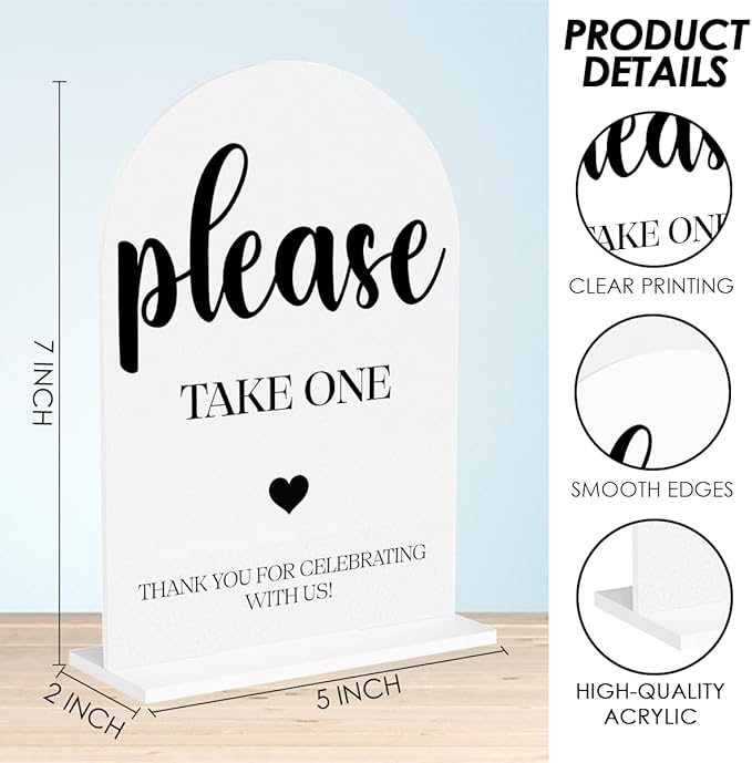 Please Take One Sign, Wedding Engagement Bridal Shower Baby Shower Decor - Image 2