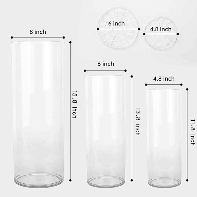 Extra Large Acrylic Cylinder Clear Vase - Image 3