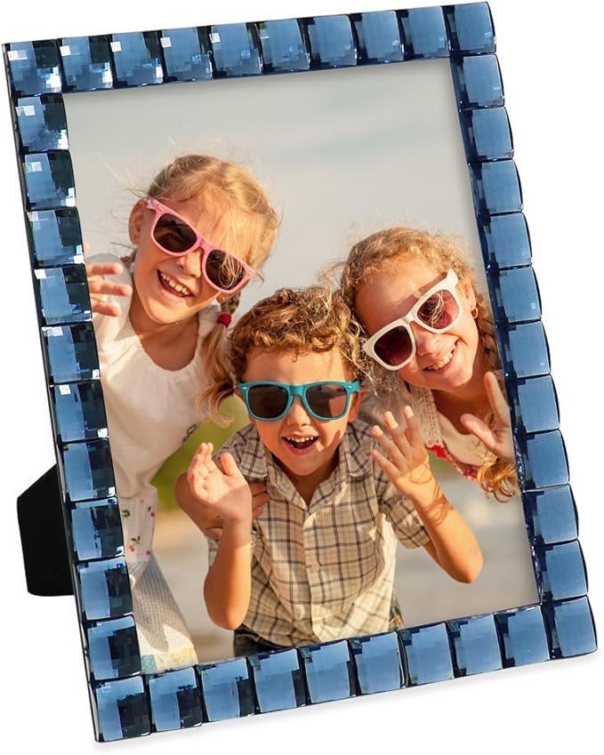 Isaac Jacobs Decorative Sparkling Navy Jewel Picture Frame, Photo Display & - Image 5