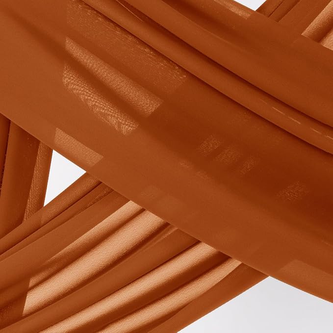 Socomi Wedding Arch Draping Fabric 3 Panels 29" x 19Ft Terracotta Sheer Chiffon - Image 3