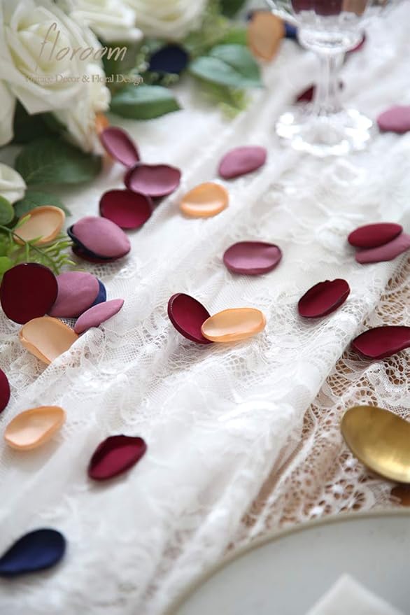 Floroom 300pcs Rose Petals Burgundy Maroon Faux Silk Flower Petals - Image 2