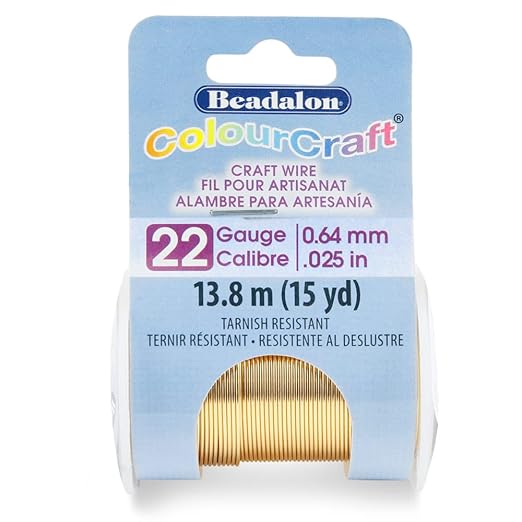 Beadalon ColourCraft Wire, 22 Gauge, Brass Light Color, 20 yd Spool by Beadalon