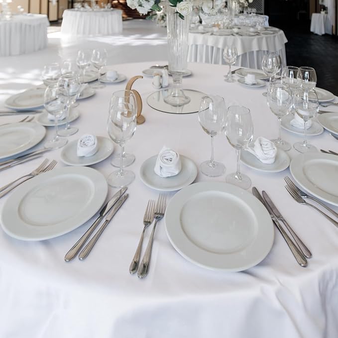 Fitable 6 Pack White Round Table Clothes - Image 3