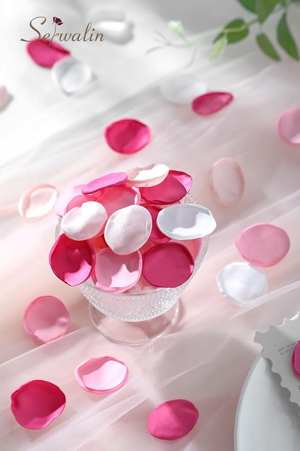 Serwalin 300Pcs Silk Rose Petals Fuschia Flower Petals - Image 7
