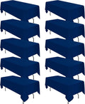 10 Pack Navy Blue Tablecloths for 8ft Rectangle Tables 60 x 126 Inch by REWOMC