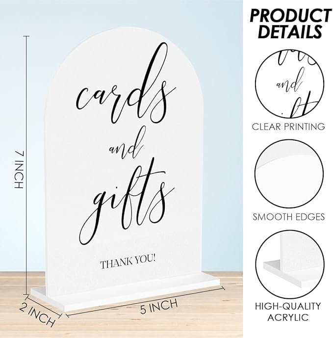 Cards and Gifts Sign, Wedding Engagement Bridal Shower Baby Shower Party Decor - Image 2